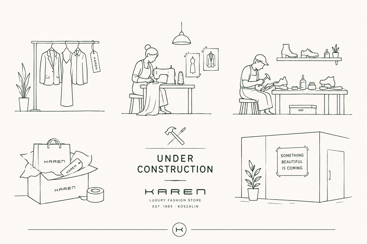 Karen — butik w przygotowaniu, ilustracja